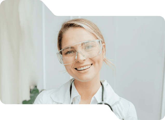 Healthcare professional smiling